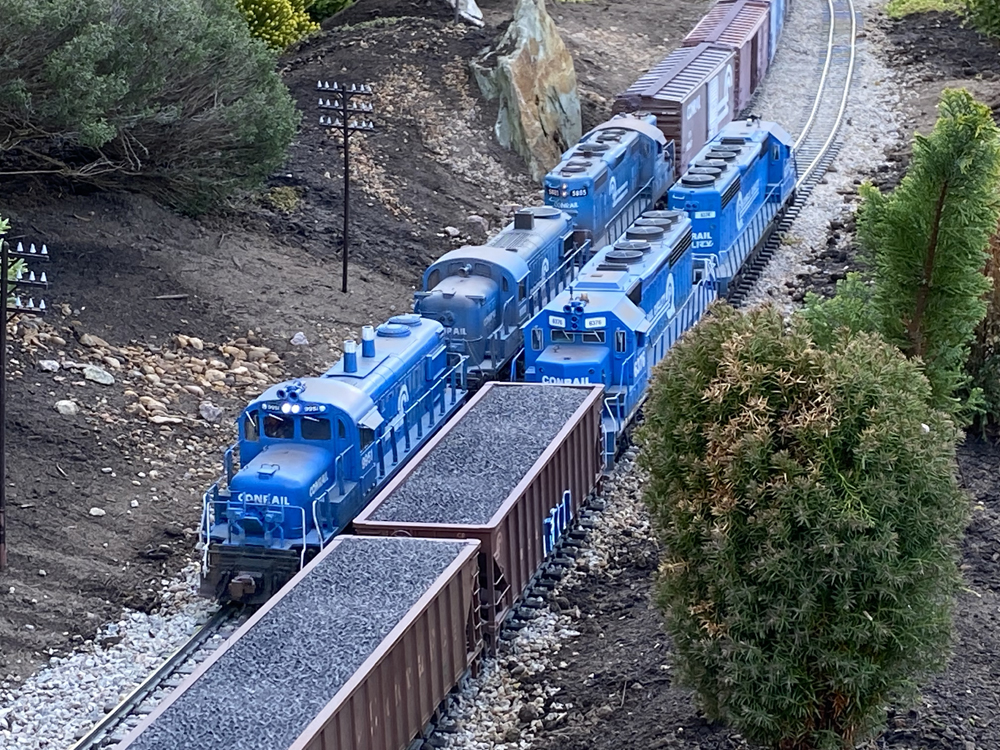 ive blue model diesel engines on garden railway