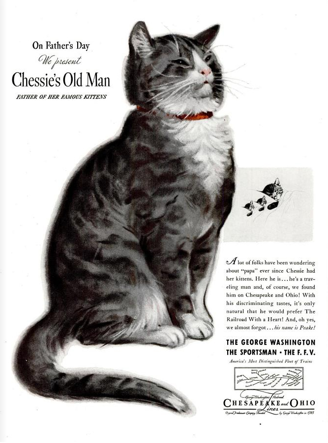 Magazine ad feature C&O's Peake, Chessie's old man
