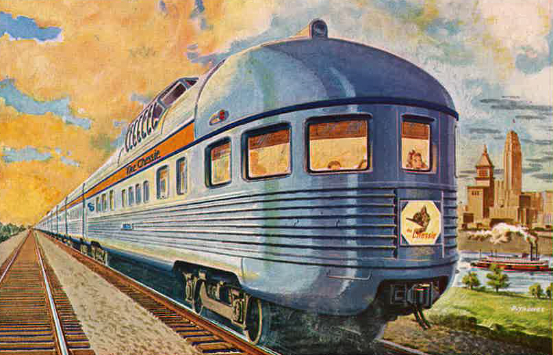 painting of Chessie tailcar
