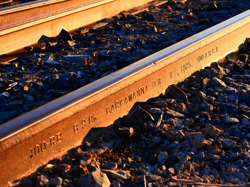 side of a rail with markings