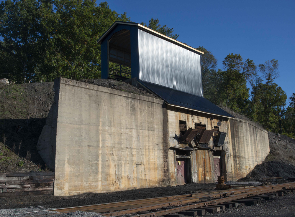 New structure under construction on top of old coal dock