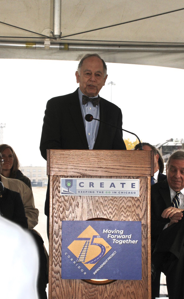 Man speaking at podium