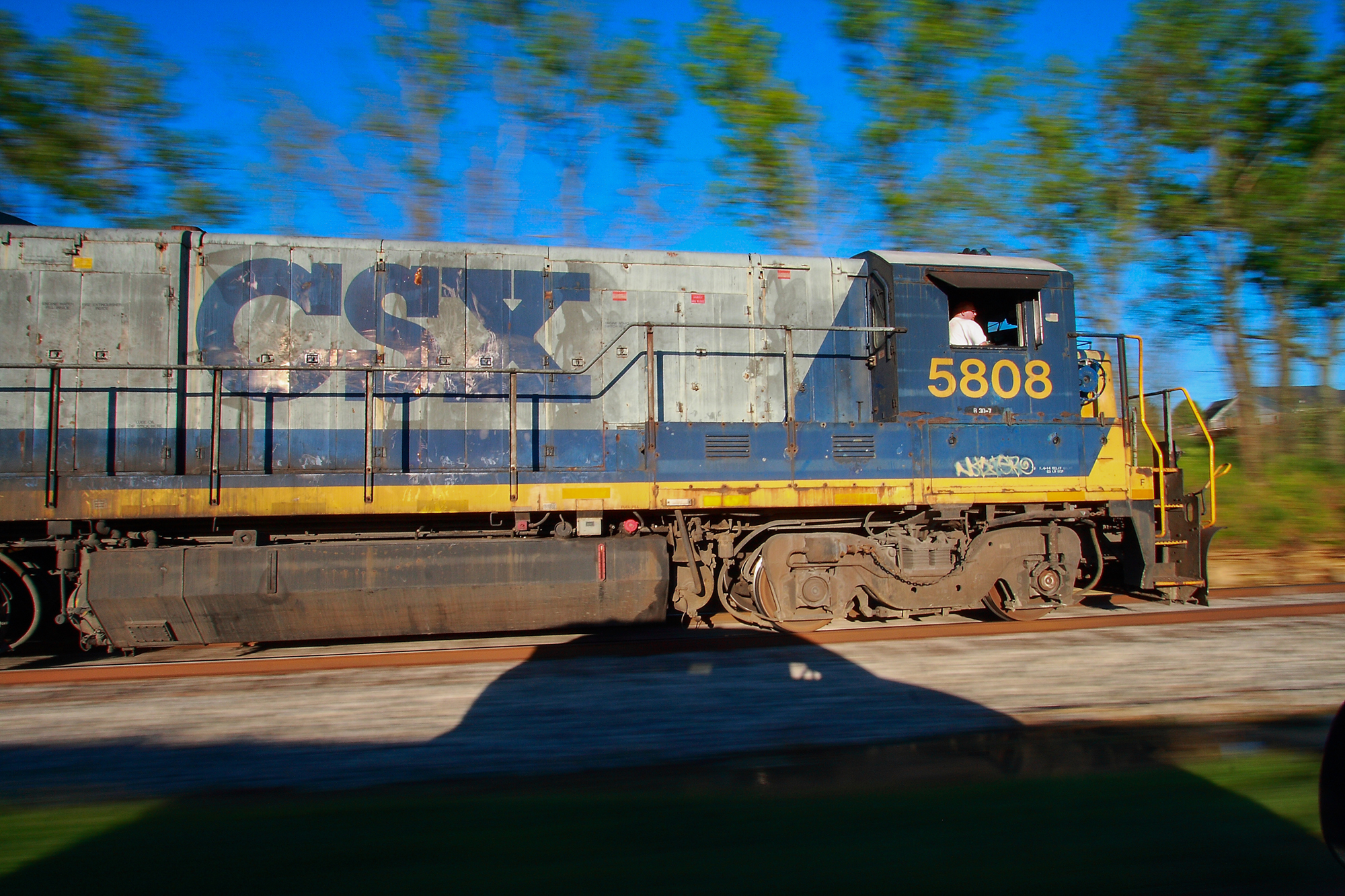 faded CSX locomotive