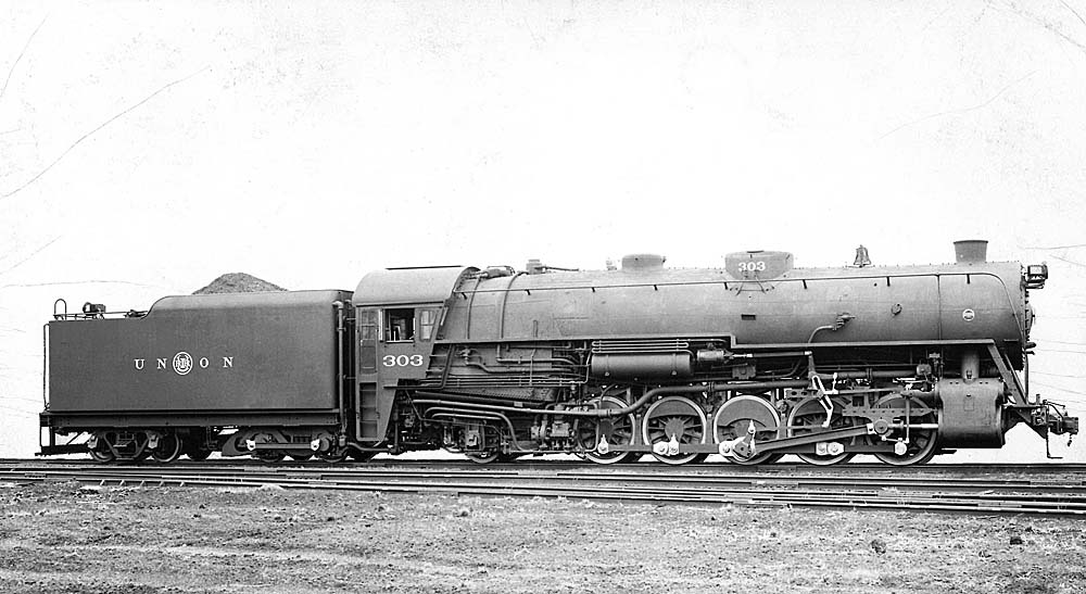Profile view of biggest steam switcher locomotive in yard