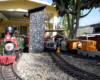 model steam locomotive on garden railway