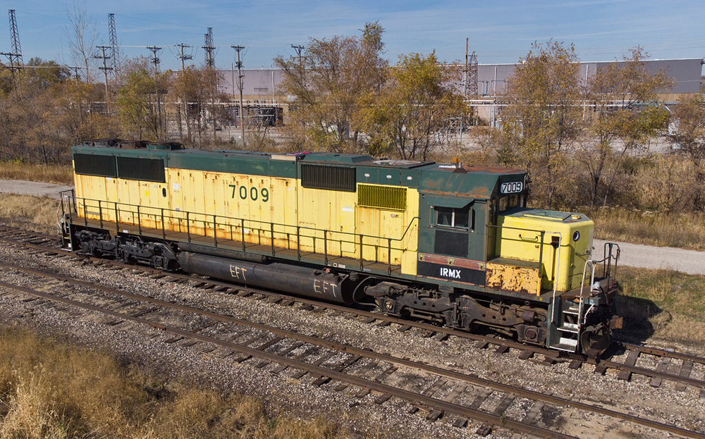 Yellow and green diesel locomotive