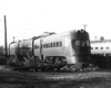 Abandoned Chicago North Shore & Milwaukee equipment in yard