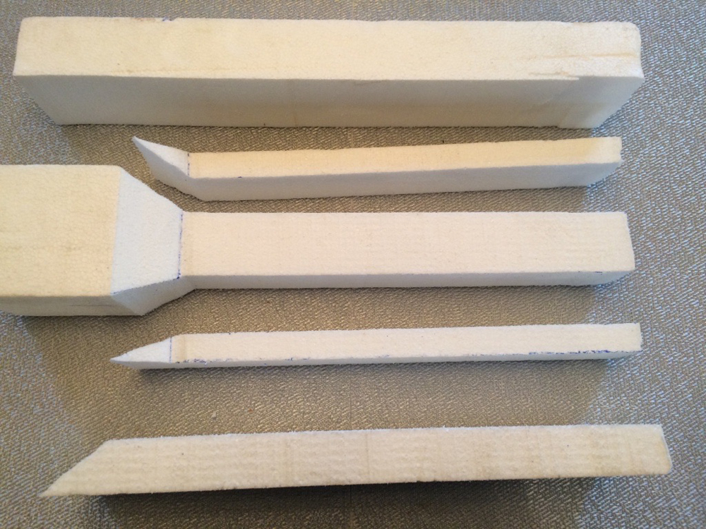 pieces of foam for model chimney