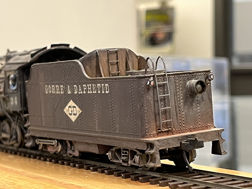 John Allen’s Locomotive Weathering Secrets: Locomotive tender showing rust, dust and road grime from use
