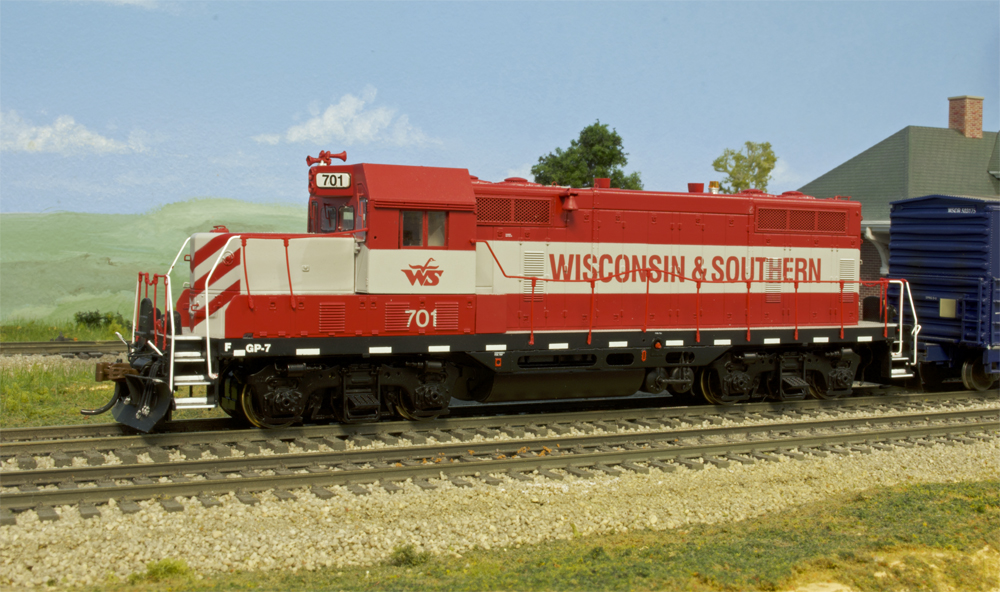 Roster shot of HO locomotive with bent handrails