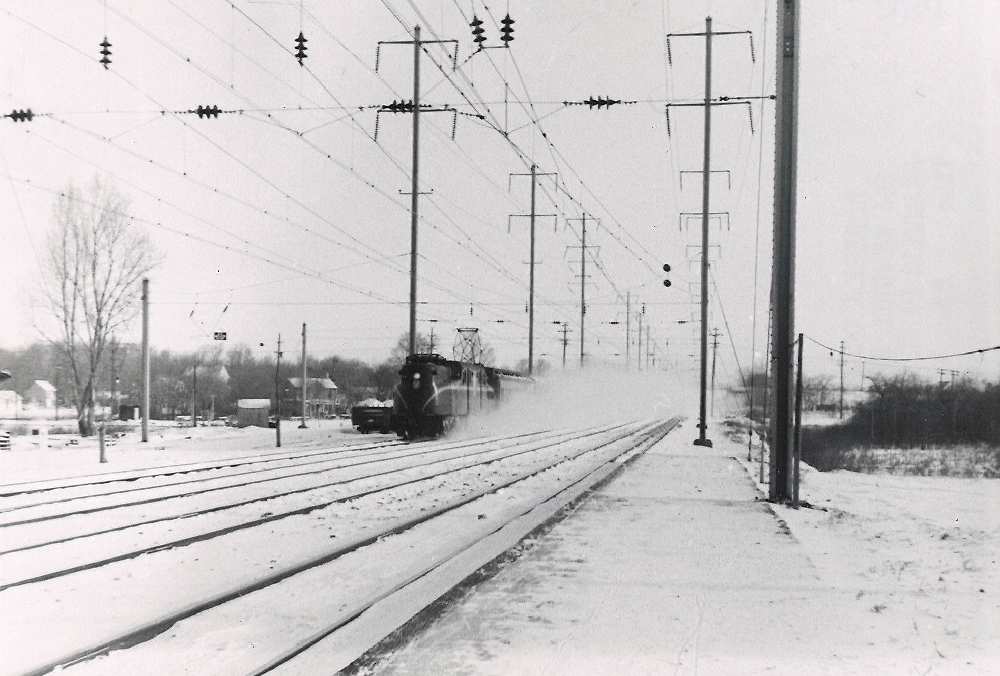 snow, train and tracks