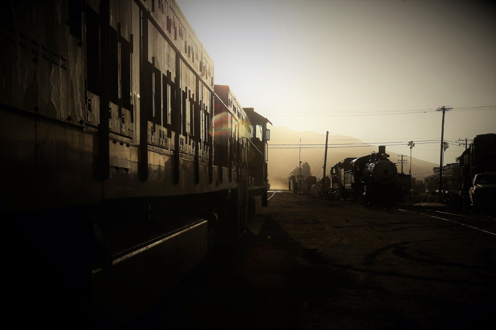 Dawn on railroad