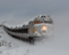 train covered in snow