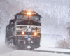 NS train in blizzard