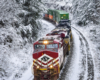 NS train in snow