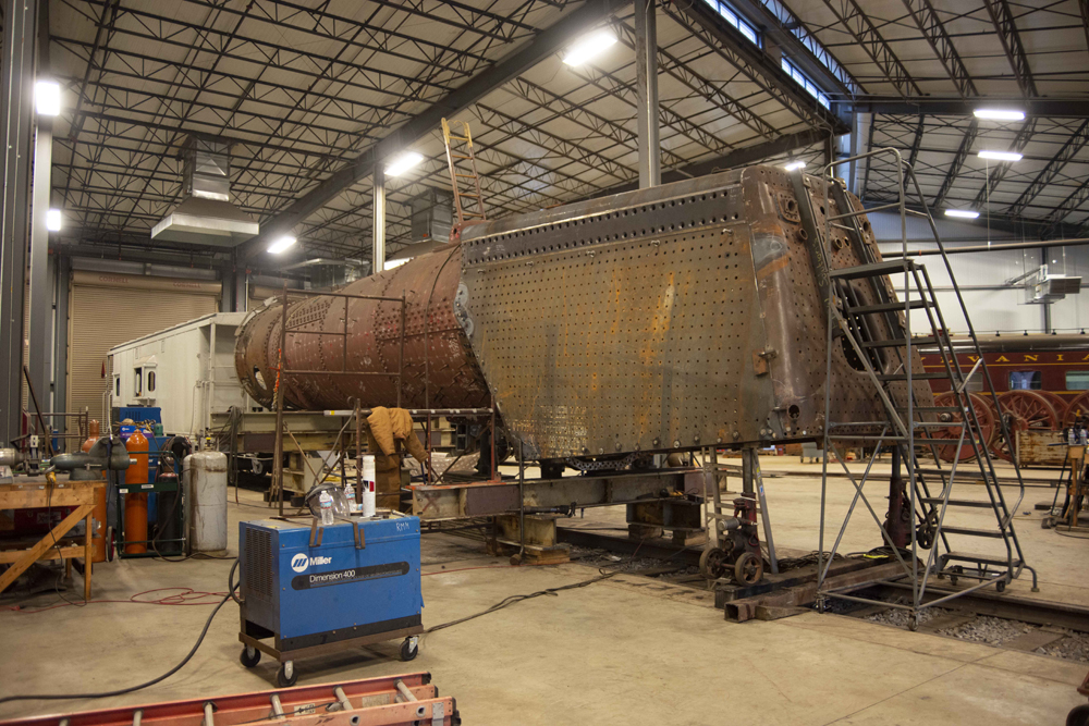 Side view of boiler and firebox