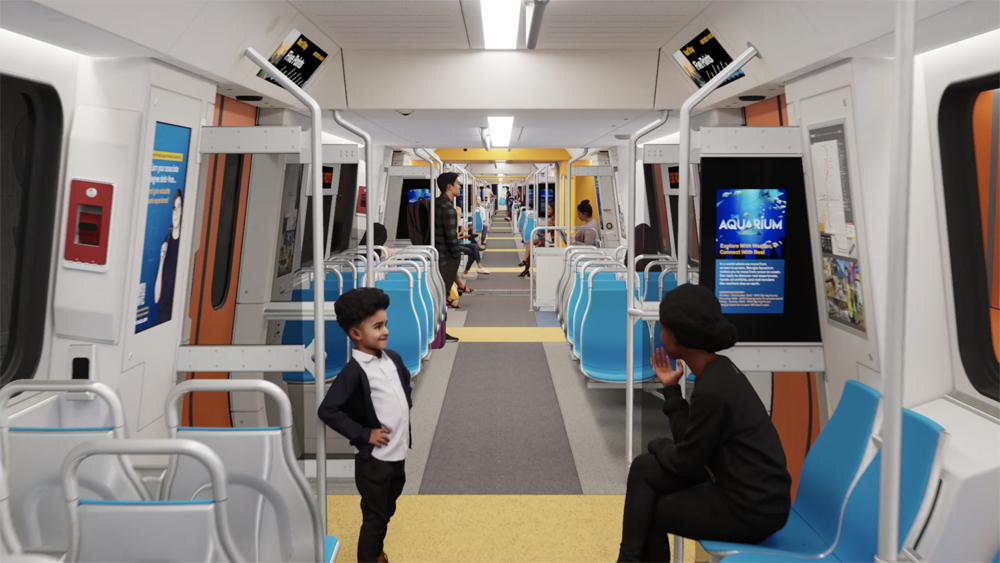 Rendering of rapid transit car interior