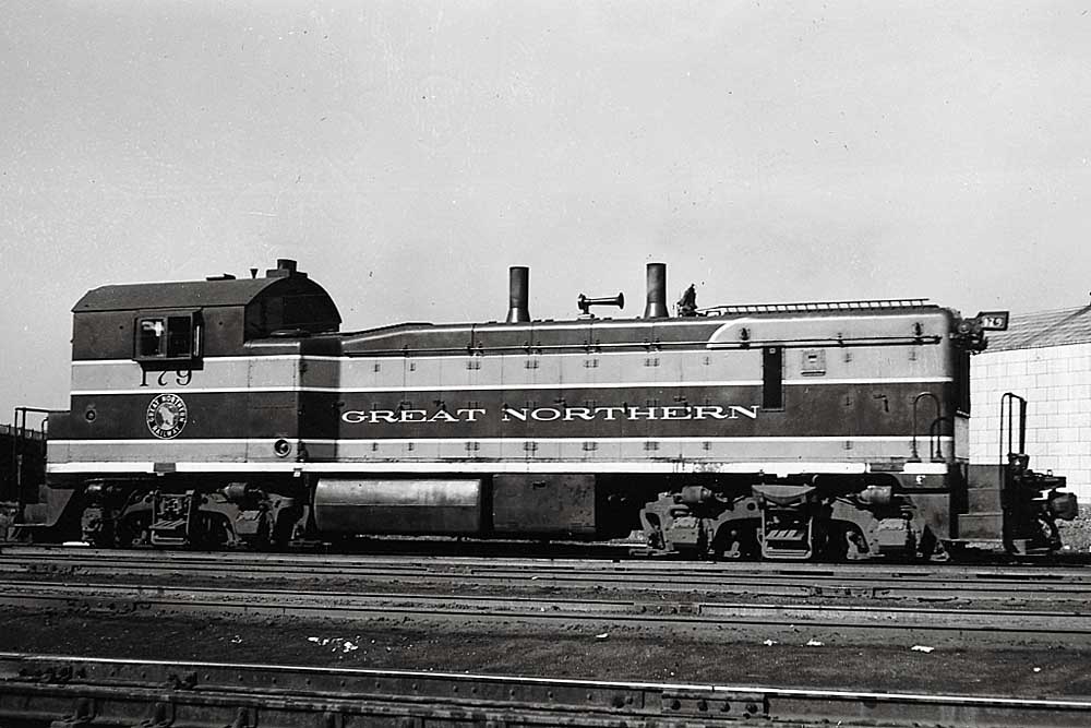 EMD NW3 locomotive in rail yard