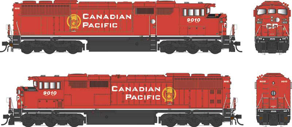 General Motors Diesel SD40: An image of a red model locomotive against a white background