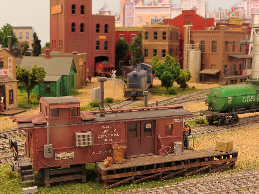 model caboose repuposed as structure