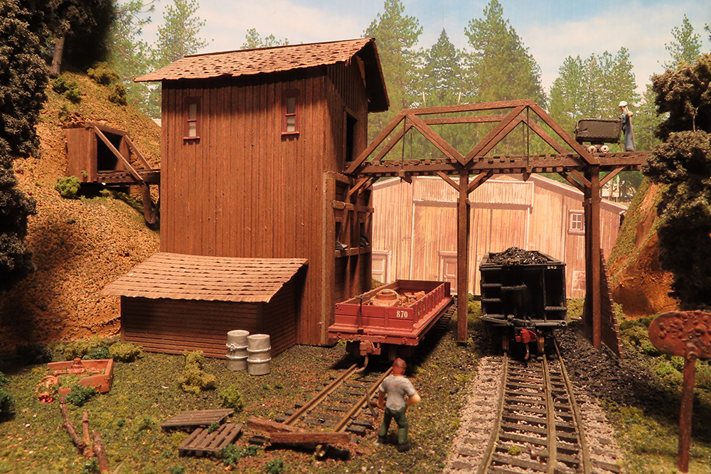 mining scene on model train layout