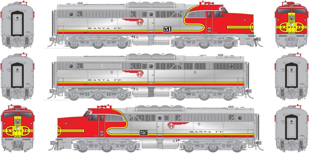 An image of a model locomotive from multiple angles.