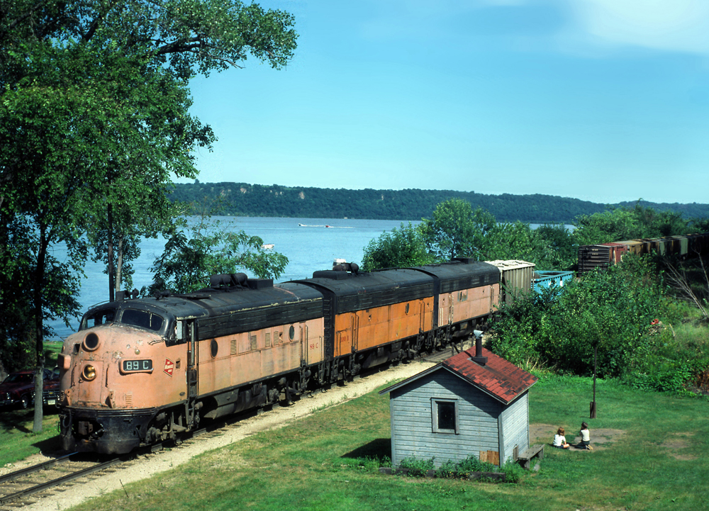 orange and black locomotive