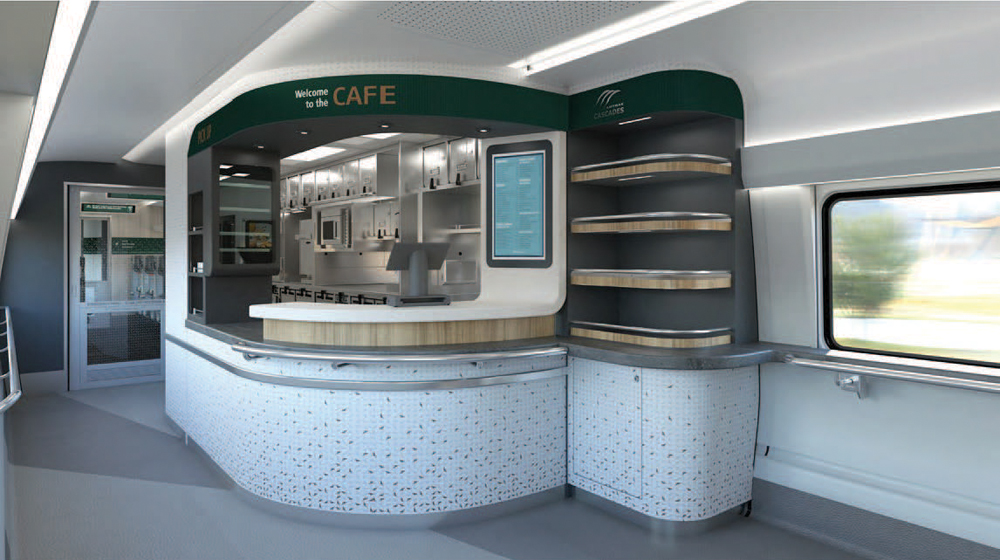 Illustration of cafe area on Cascades trainset