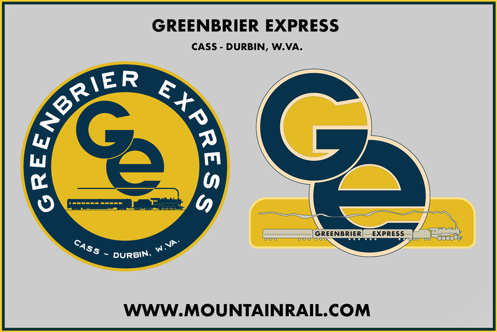 Logos for the Durbin & Greenbrier Valley's Greenbrier Express train