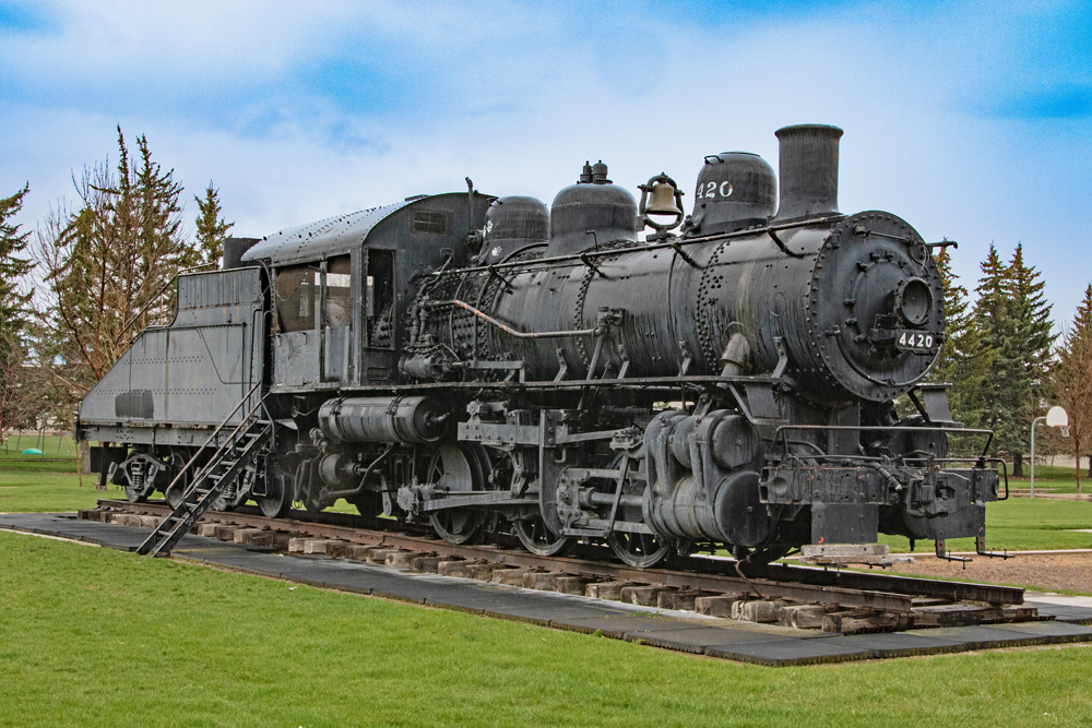 Locomotive on display in park