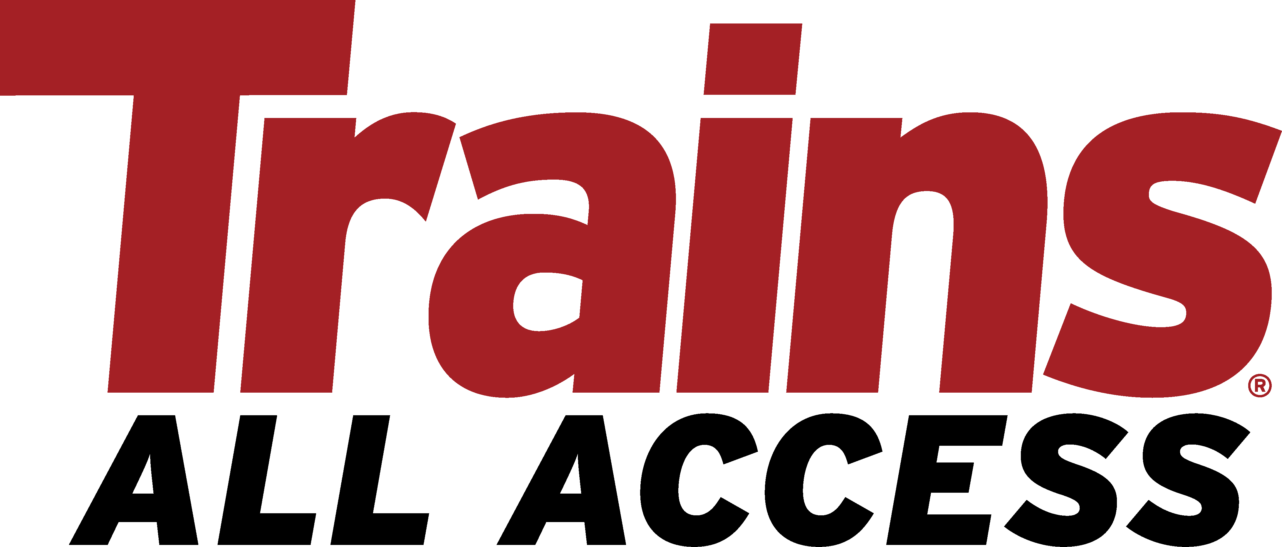 Trains.com logo next to a grey t-shirt that features the logo on the left chest area