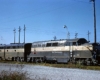 Black-and-gold diesel Monon Railroad diesel locomotives