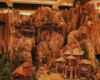 A rocky mountain model railroad scene