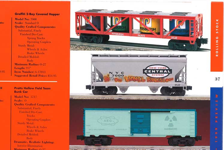 Graffiti on o gauge trains Lionel hopper