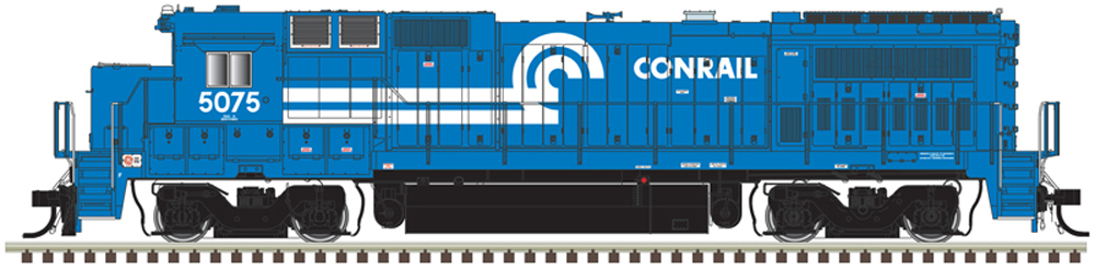 Model of blue diesel locomotive