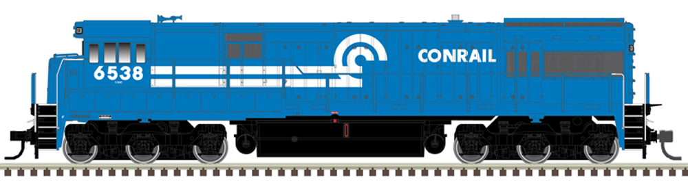 Model of a blue diesel locomotive