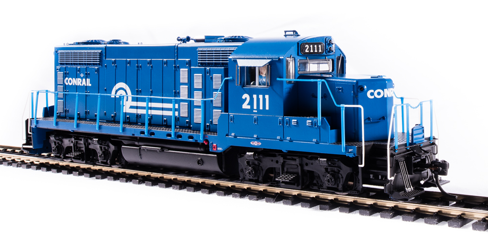 Model of blue diesel locomotive