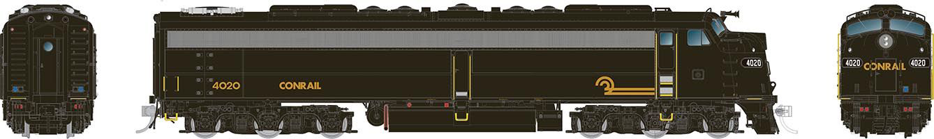 Model of black diesel locomotive
