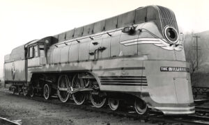 Front of Milwaukee Road streamlined locomotive