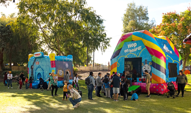 Thomas the train bouncy house and play options