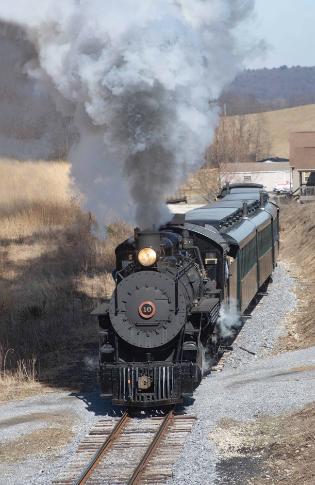 Steam locomotive and passenger train