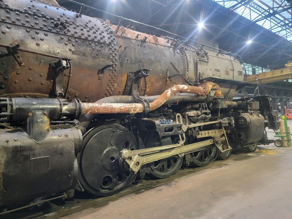 Steam locomotive under repair