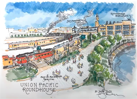 Sketch of tourism project in Cheyenne, Wyo.