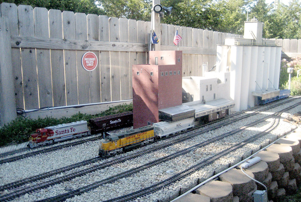 overview of industrial scene on garden railway