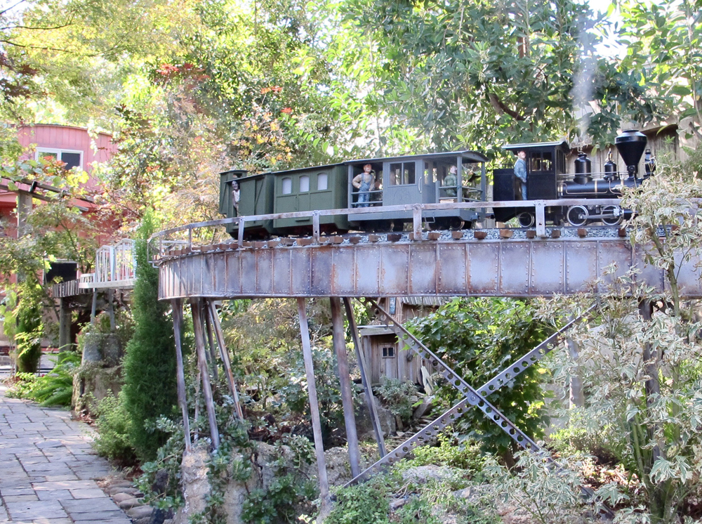 model train on trestle