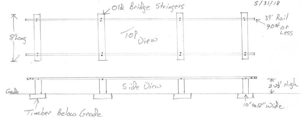 Pencil sketch of grain door storage rack.