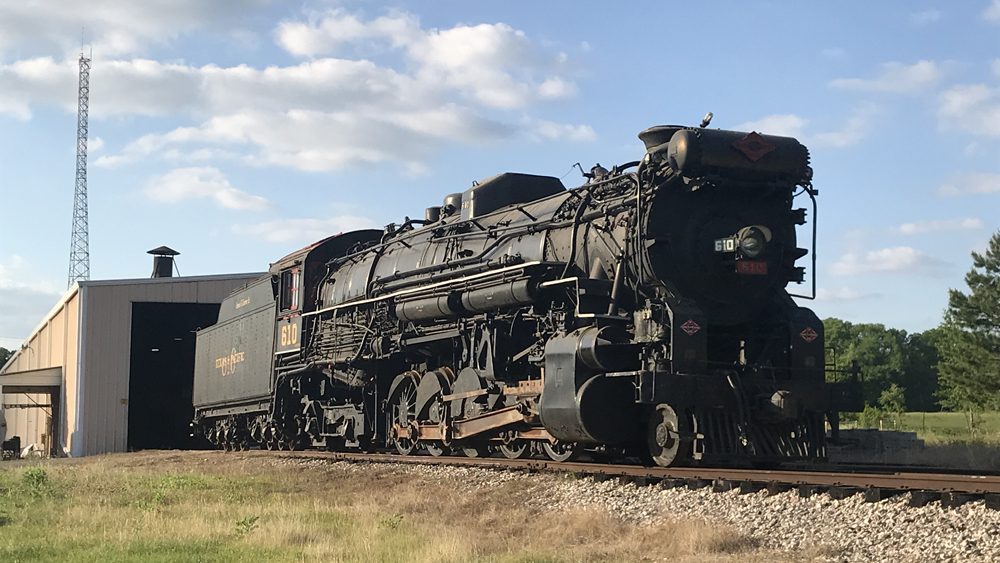 black locomotive on track