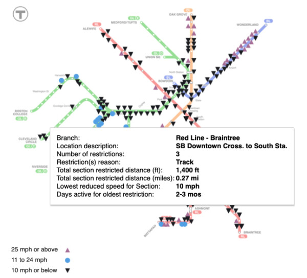 MBTA debuts new speed restriction dashboard Trains