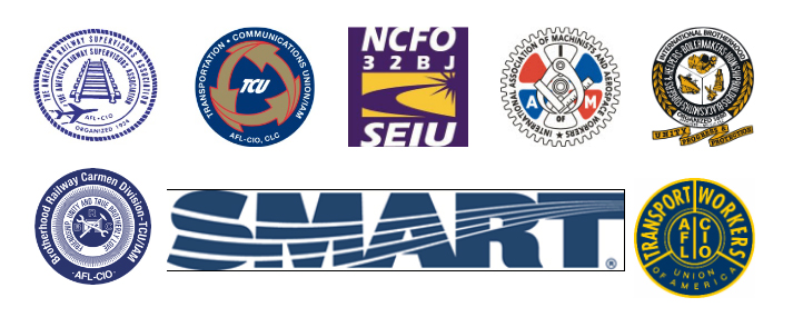 Logos of eight shop craft unions