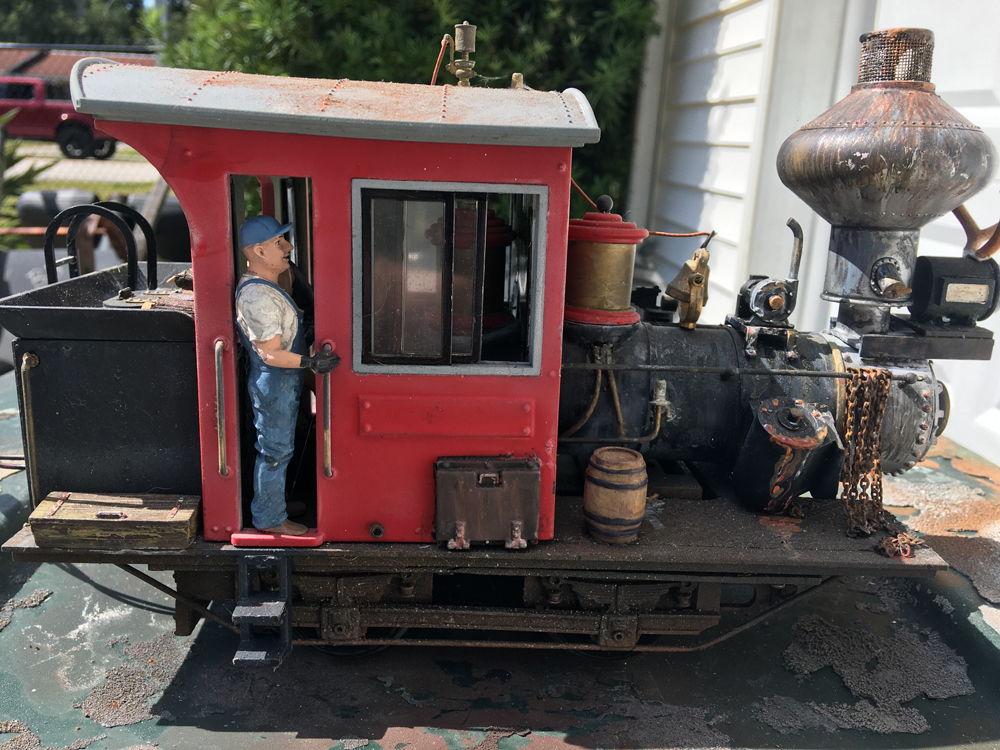 side of steam locomotive model